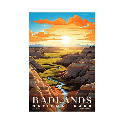Badlands National Park Poster, Travel Art, Office Poster, Home Decor | S7 - image1